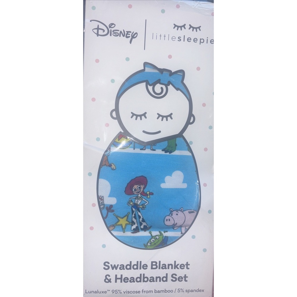Little Sleepies Disney Pixar Toy Story Swaddle Blanket & Knotted Hat Set